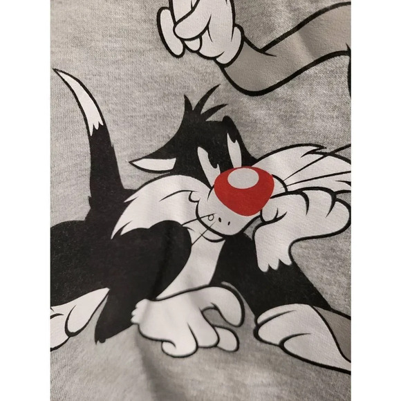 Juniors girls LOONEY TUNES pull over scoop neck large (11-13) gray sweatshirt - Picture 5 of 8